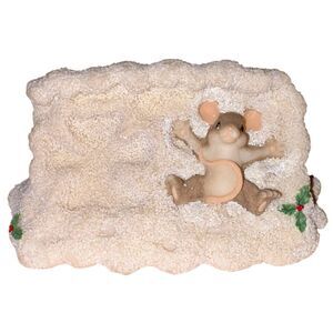 Charming Tails Silvestri Maxine Mouse Making Snow Angels Fitz & Floyd Winter